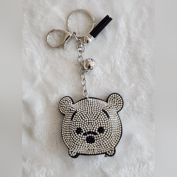 Accessories - Winnie The Pooh Sparkling Silver Bear Keychain Bag Charm